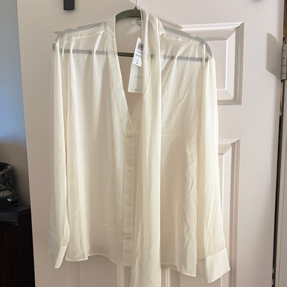 Aritzia Clarissa Blouse Light Birch